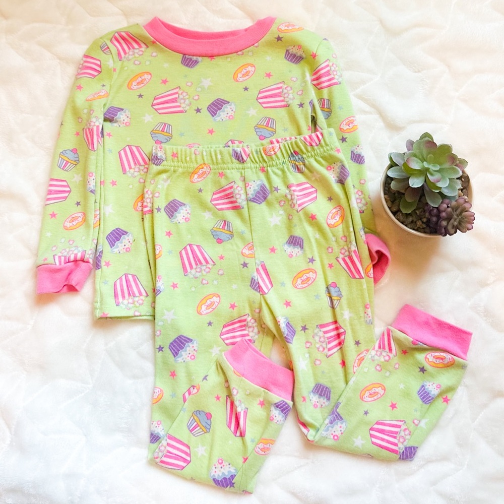 2T Girls Donut Popcorn Pajamas